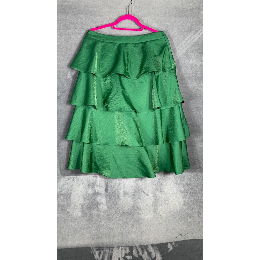 Dainty Jewells Once Upon a December Green Tiered Ruffle Midi Skirt Sz  Large - Picture 3 of 9